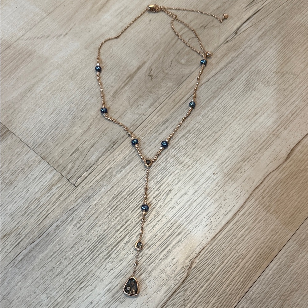 Kendra Scott Gold and Dark Blue Necklace